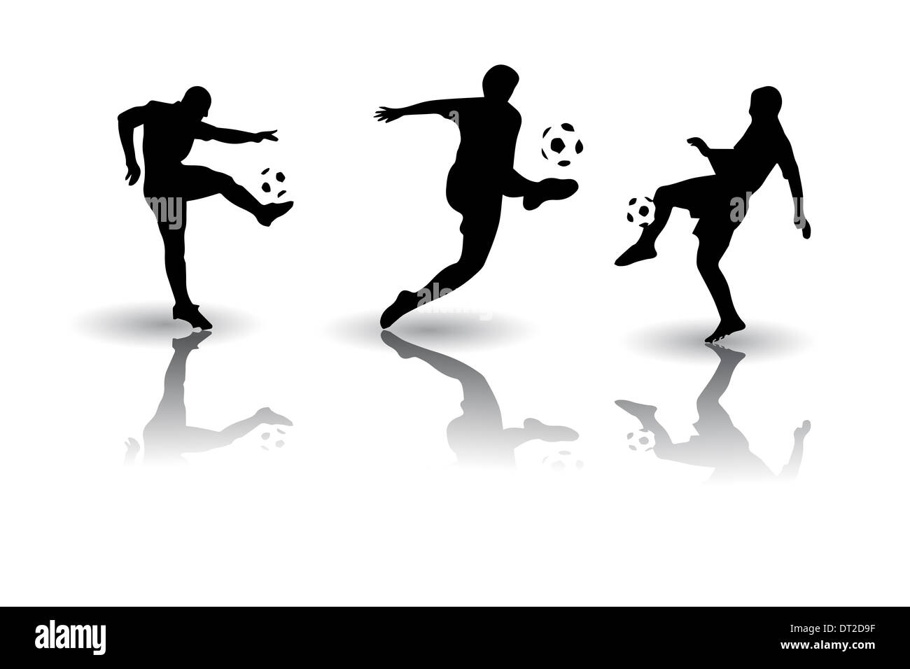 Vektor der einige Fußball Sport-Silhouetten Stockfoto