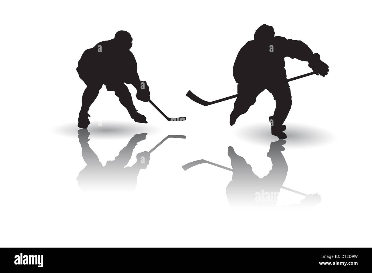 Vektor der einige Eishockey-Spieler-Silhouetten Stockfoto