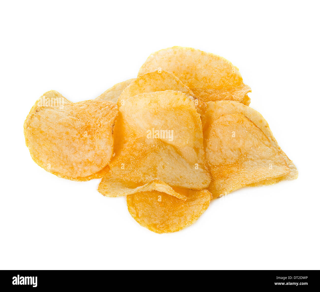 Kartoffel-Chips, isoliert Stockfoto