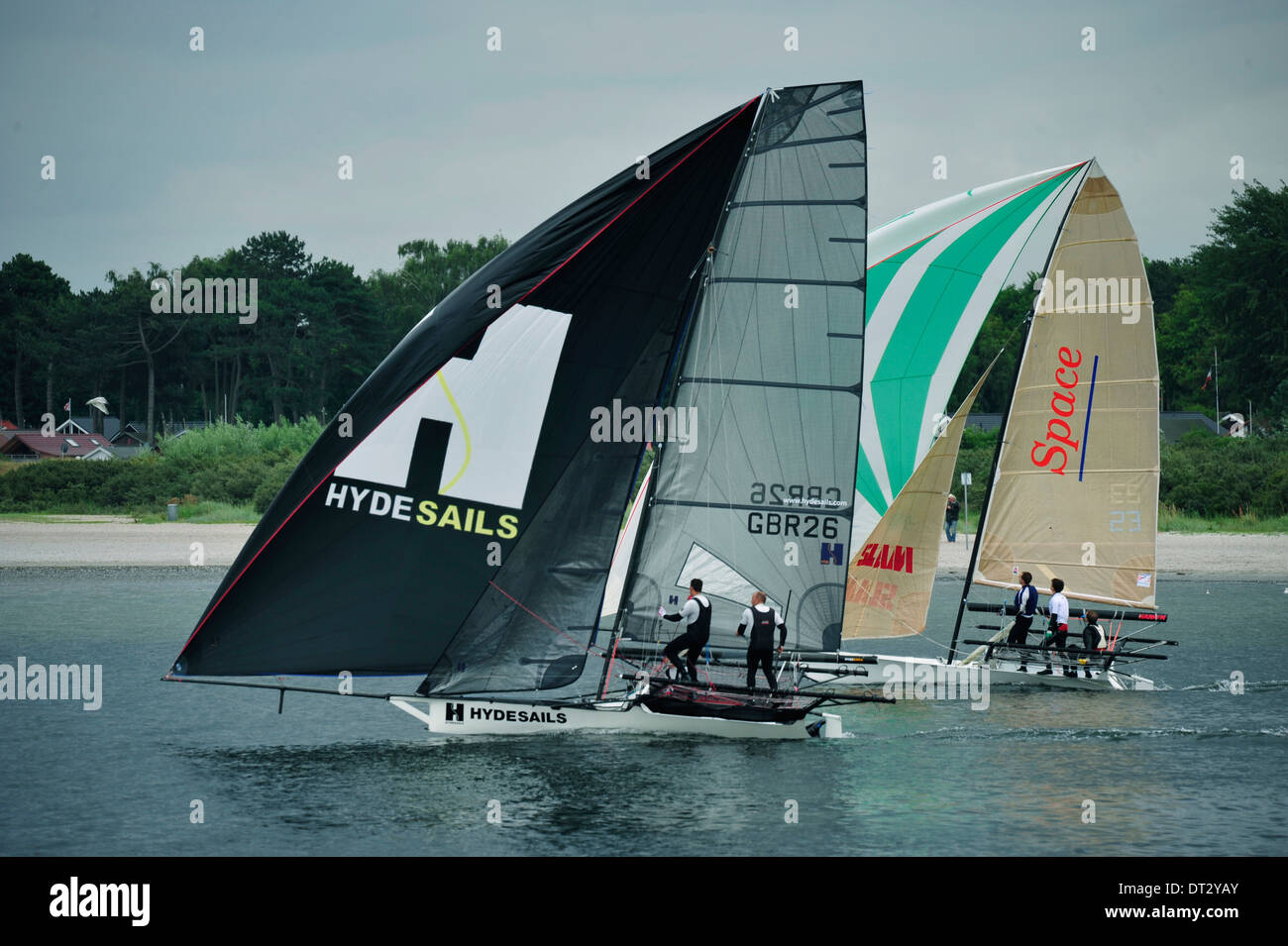 Deutschland, Schleswig-Holstein, Lübeck-Travemünde, Travemünder Strand, 21.07.2012,Travemünder Woche, Segel-Regatta. Stockfoto