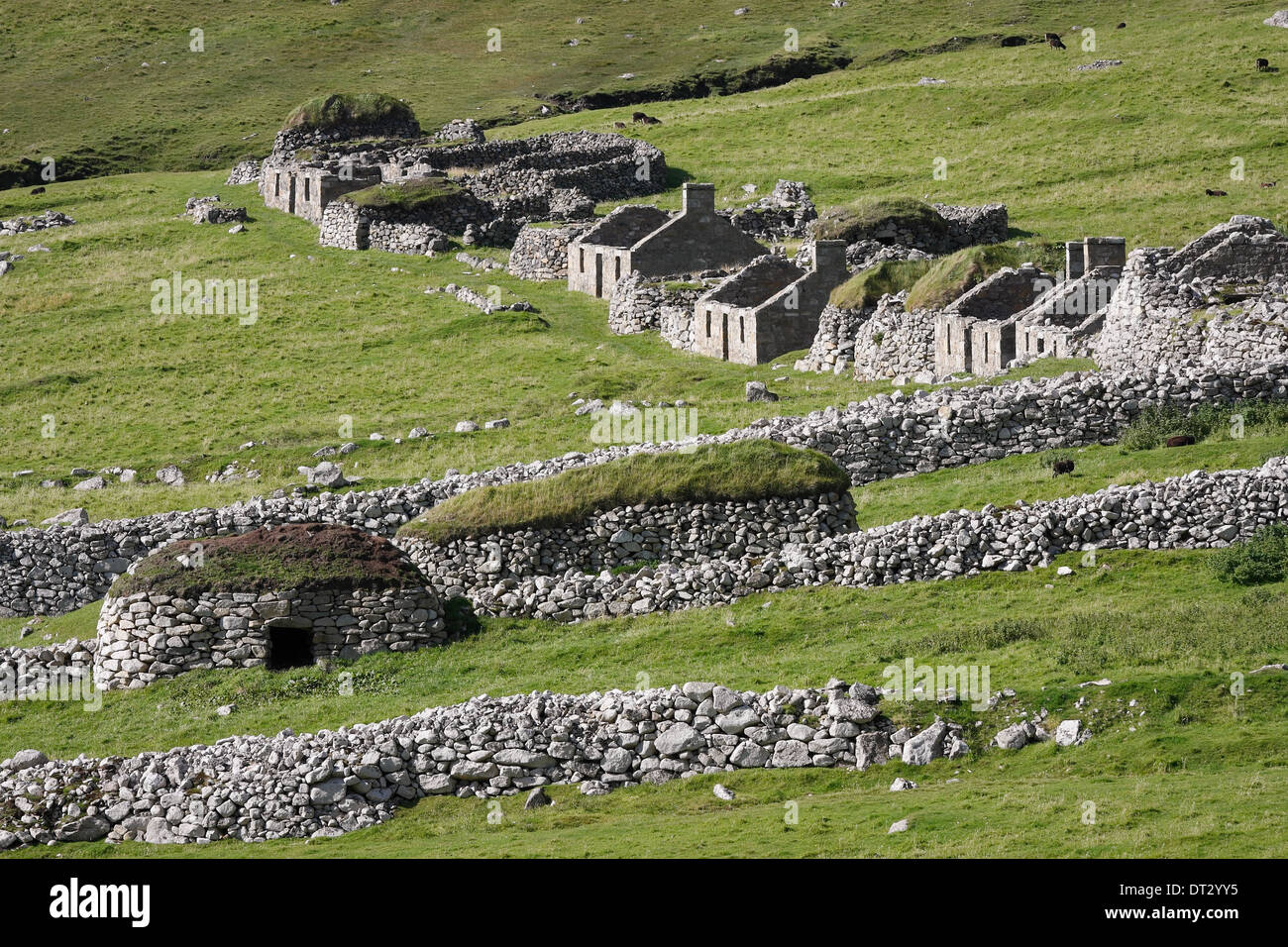 Die Straße im Dorf Bucht auf Hirta, St Kilda Stockfoto