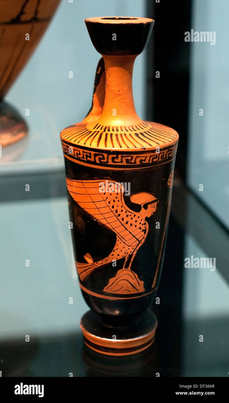 Sirene (Vogel mit Mädchen Kopf) attische Amphore 550 v. Chr. Griechisch Griechenland Stockfoto