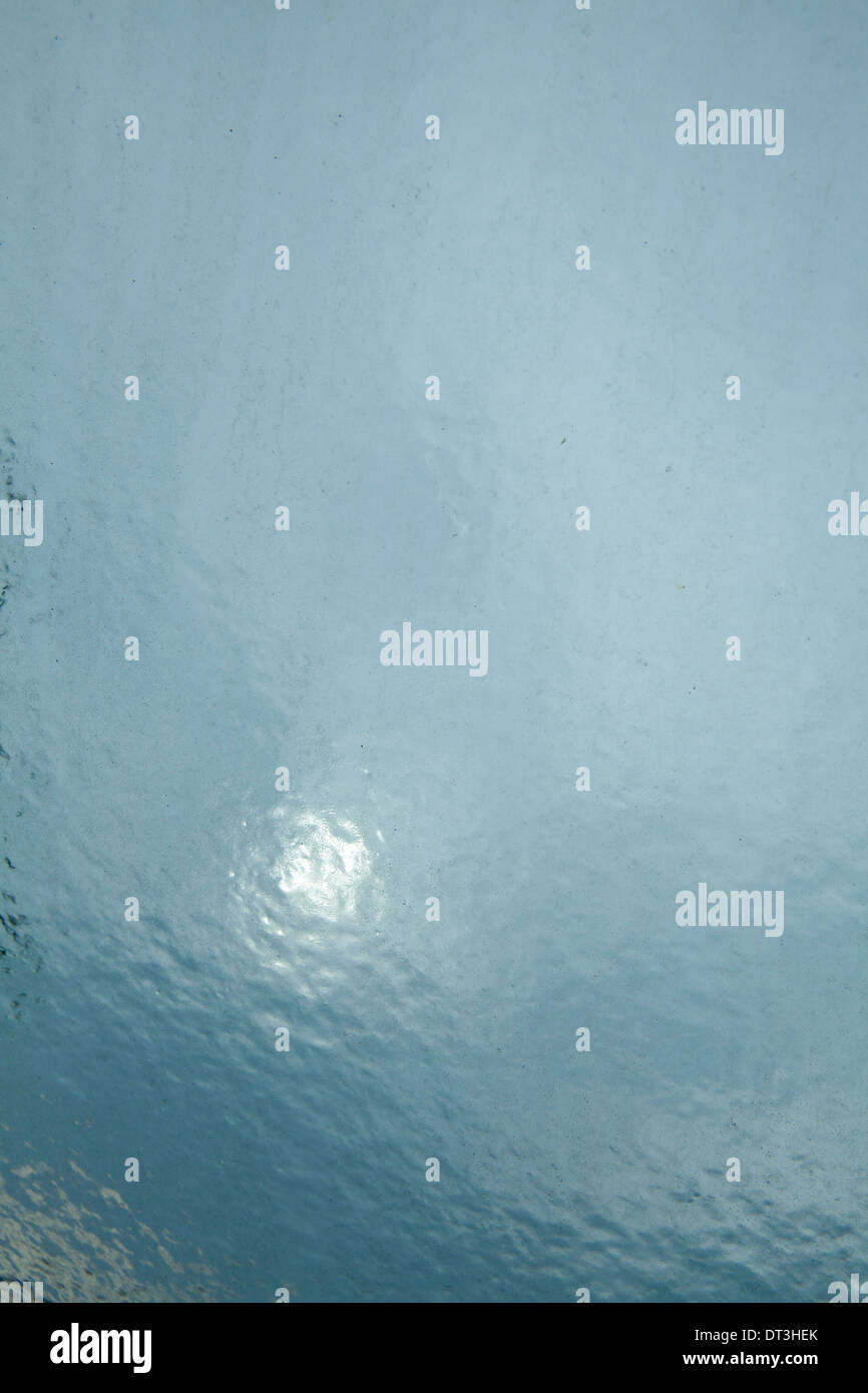 Textur des Eises auf Glas Stockfoto