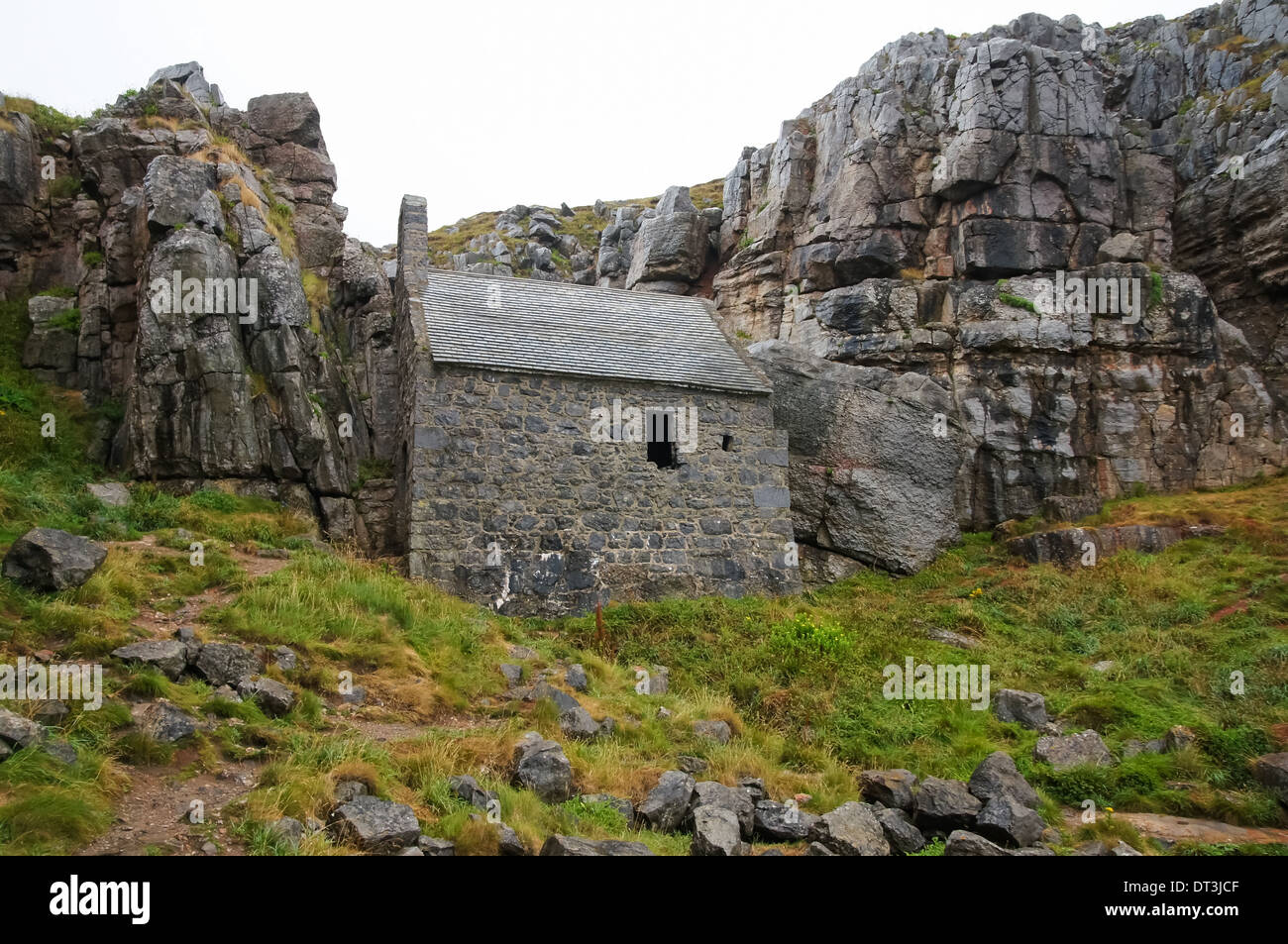 Kapelle St. Govan in Pembrokeshire Coast National Park Wales Vereinigtes Königreich UK Stockfoto