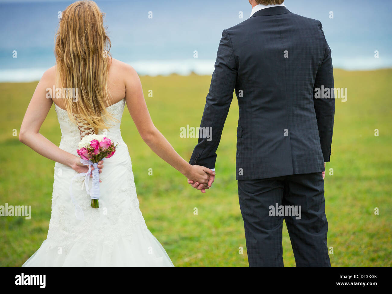 Hochzeit paar, glücklich romantische Braut und Bräutigam in der Liebe Stockfoto