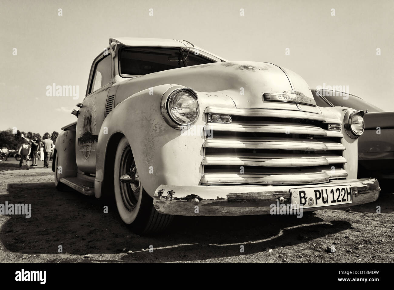 Pickup-Truck Chevrolet Advance Design, schwarz / weiß Stockfoto