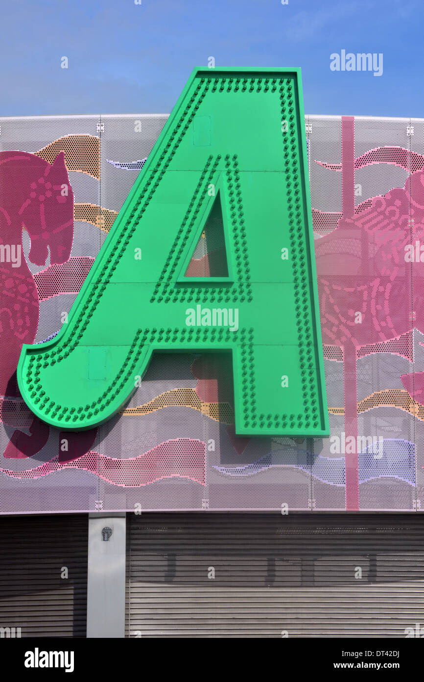 Der Buchstabe A auf einem Karussell aus der Promenade in Coney Island, Brooklyn, New York Stockfoto