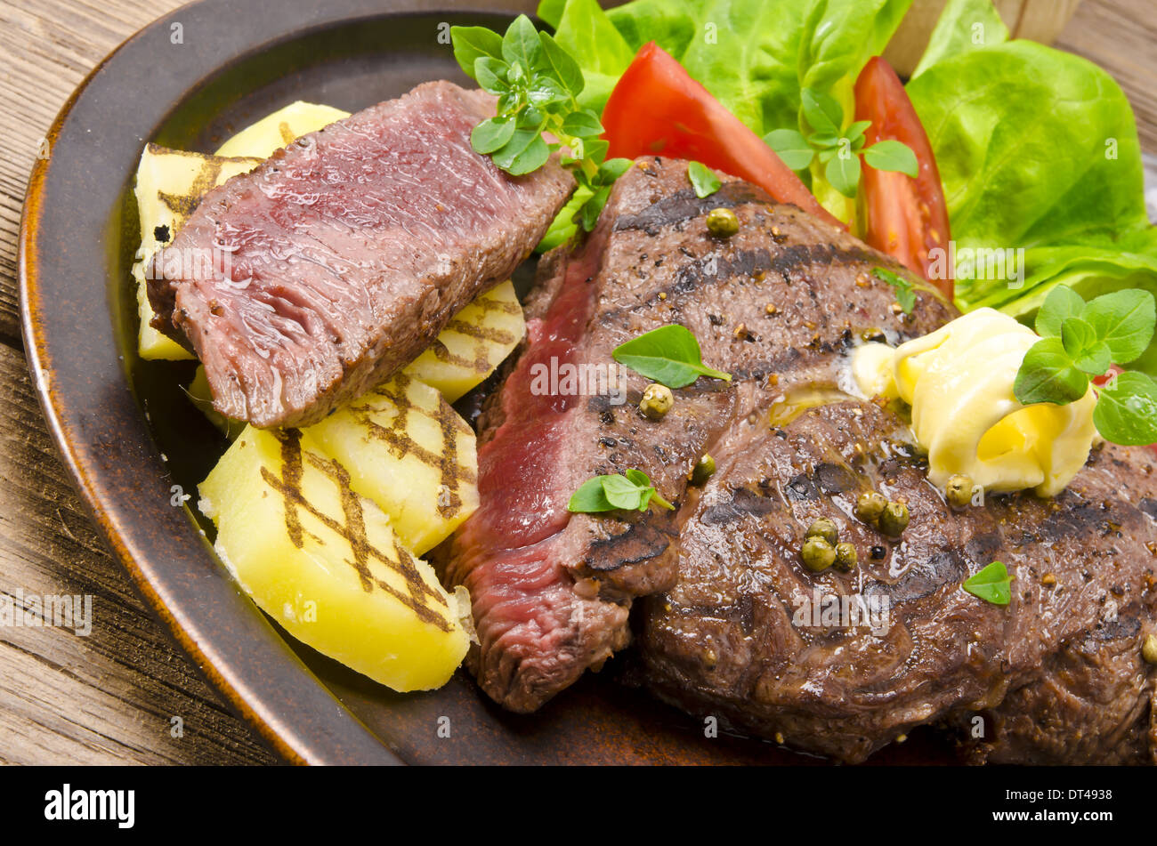 Gegrilltes Steak. Grill Stockfoto