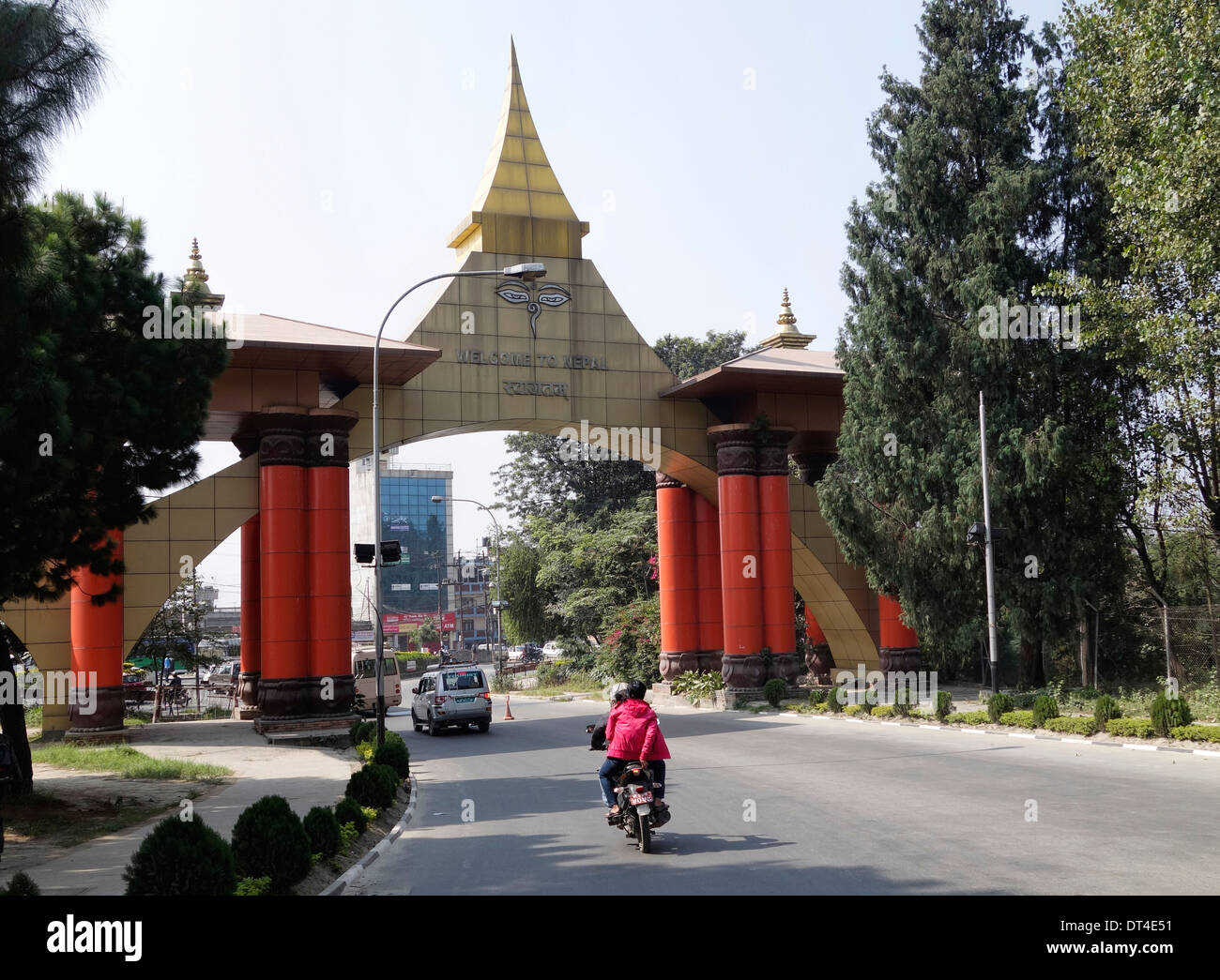 Eingang zum internationalen Flughafen Tribhuvan, Kathmandu, Nepal. Stockfoto