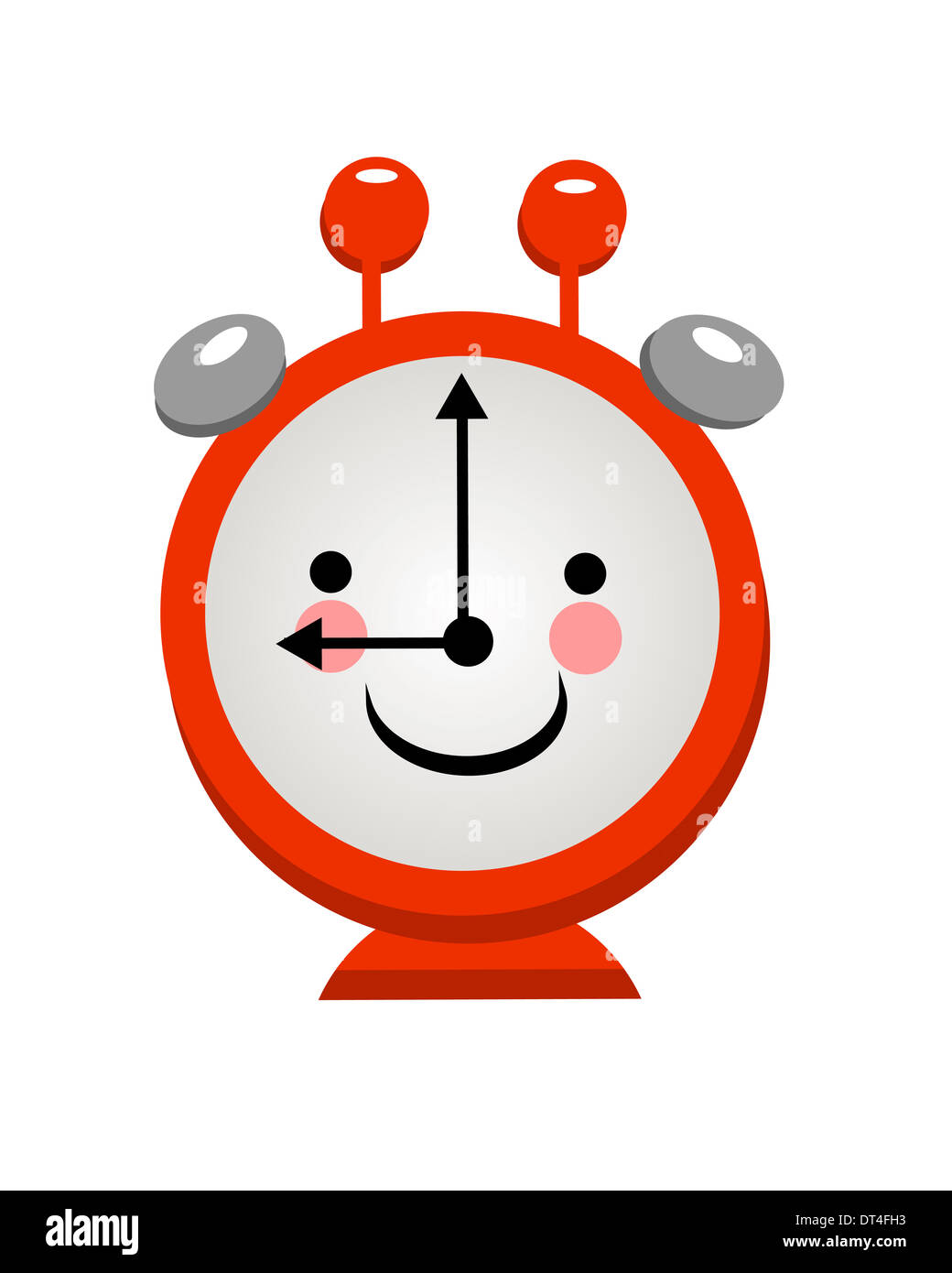 Lächelnde Wecker auf hellem Hintergrund Stockfoto