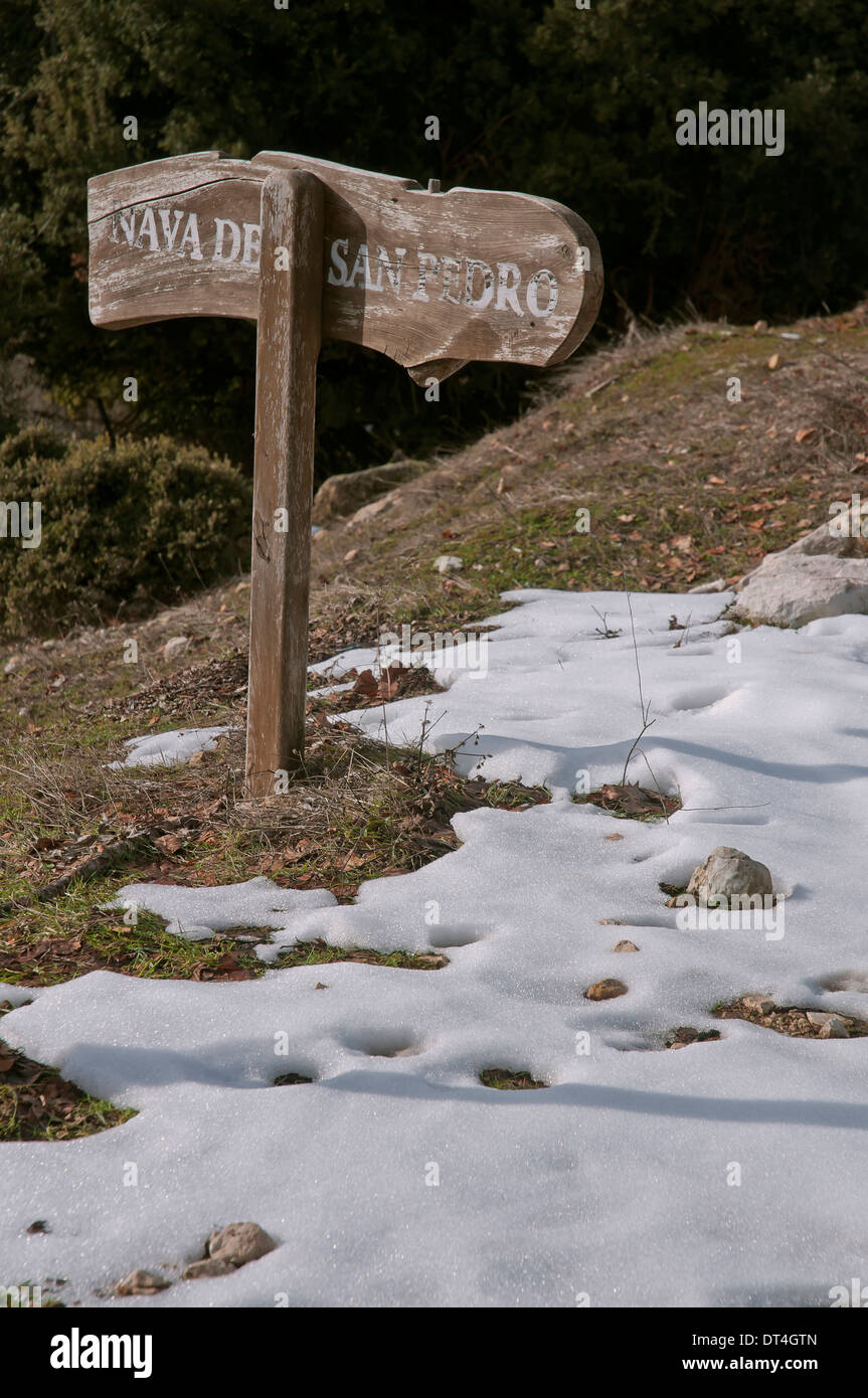 Signalisierung, natürlichen Park Sierras de Cazorla, Segura y Las Villas, Jaen-Provinz, Region von Andalusien, Spanien; Europa Stockfoto