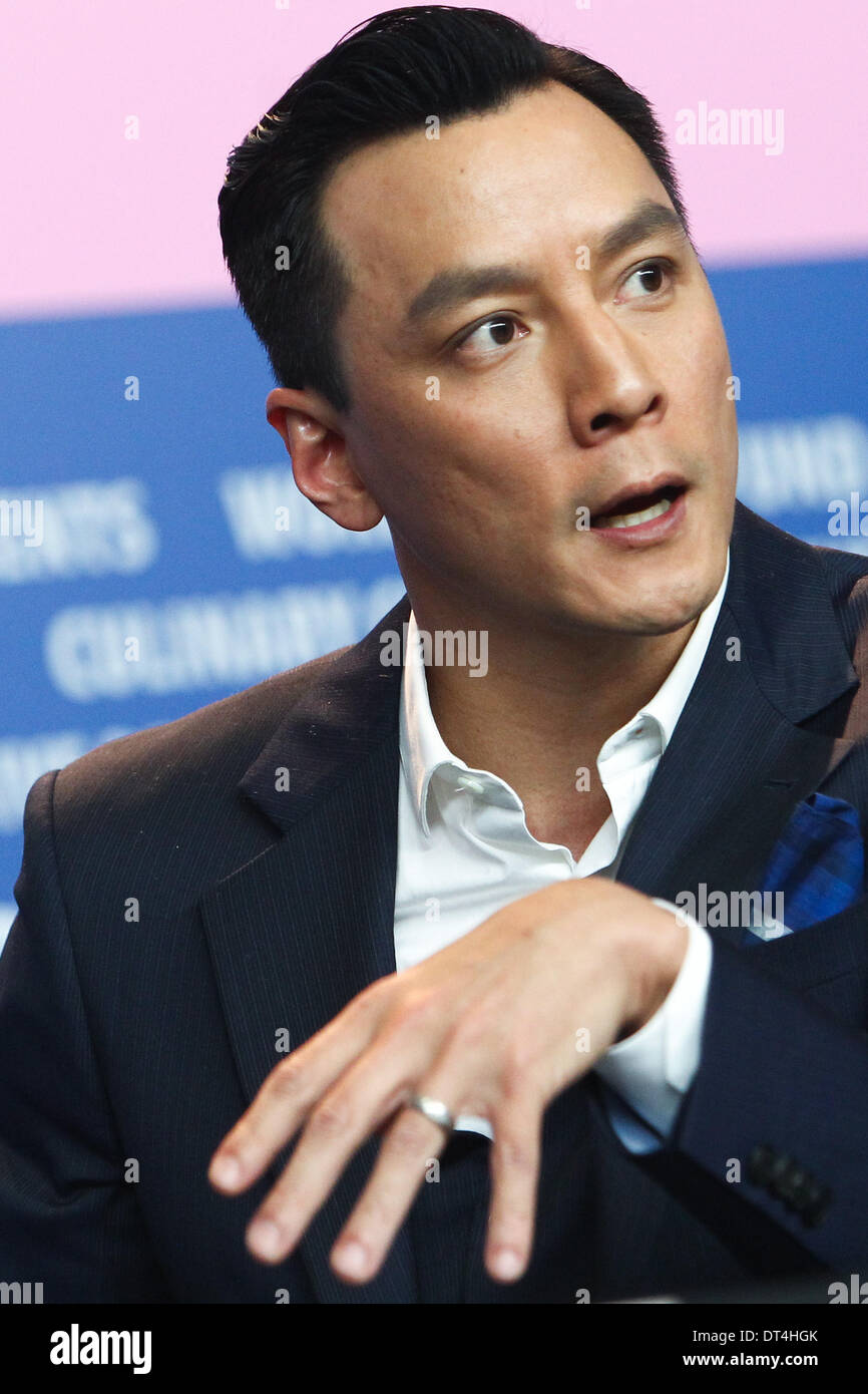 Berlin, Deutschland. 8. Februar 2014. Schauspieler Daniel Wu besucht eine Pressekonferenz um den Film ", dass Dämonen in" auf der 64. Internationalen Filmfestspiele Berlinale in Berlin, Deutschland, am 8. Februar 2014 zu fördern. Bildnachweis: Zhang Fan/Xinhua/Alamy Live-Nachrichten Stockfoto