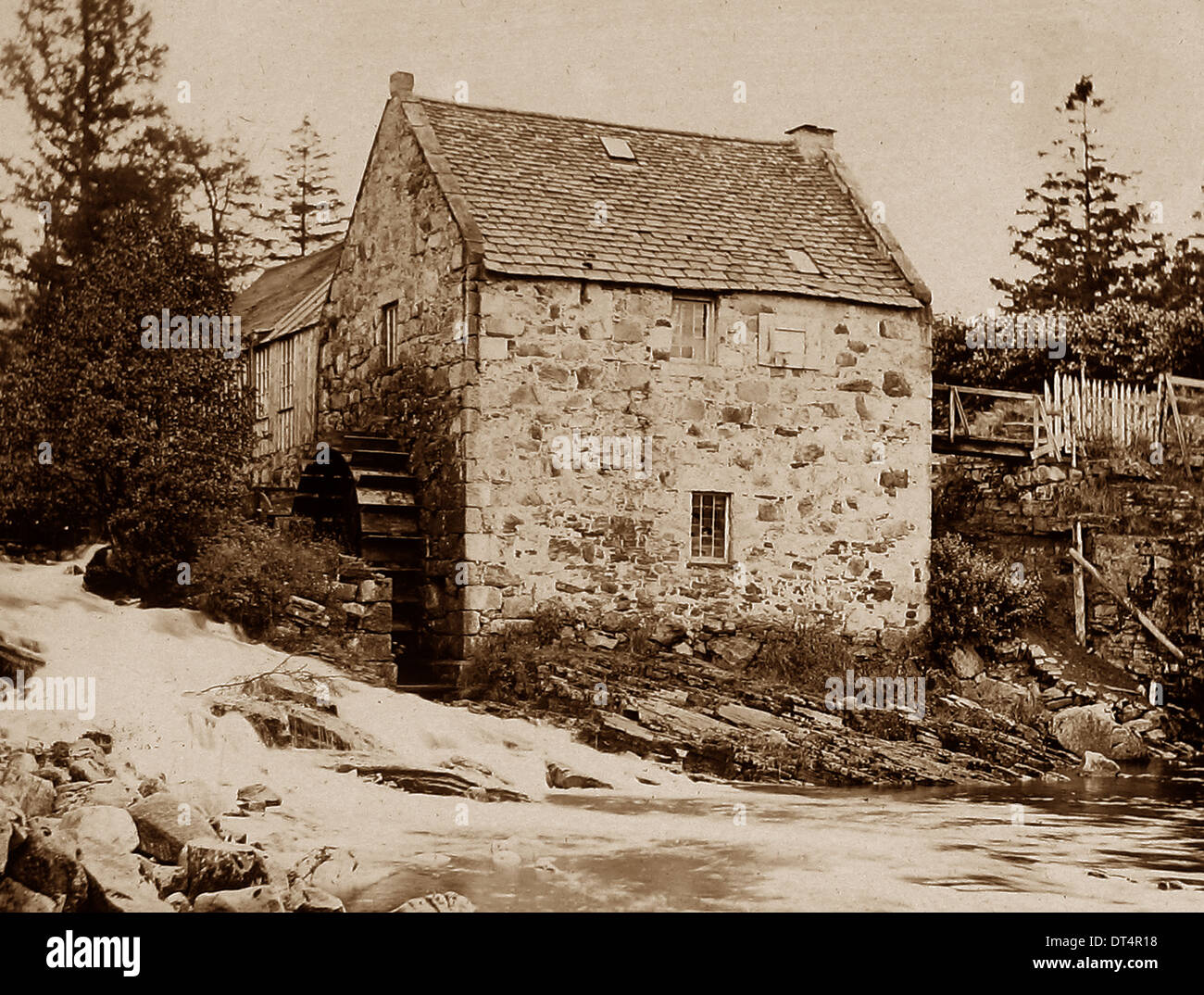 Alte Mühle in der Nähe von Braemar viktorianische Periode Stockfoto