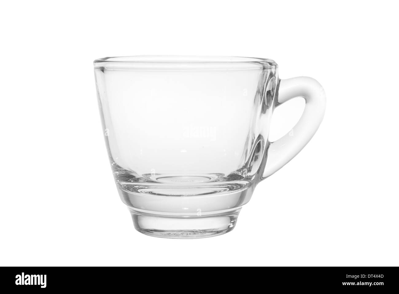 Leere Espresso Schnapsglas isoliert auf weißem Hintergrund Stockfoto