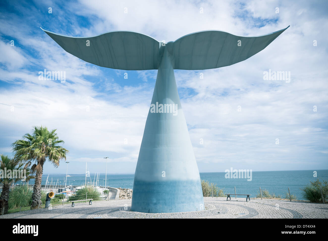 Skulptur Whale Tail in Oeiras, Portugal Stockfoto