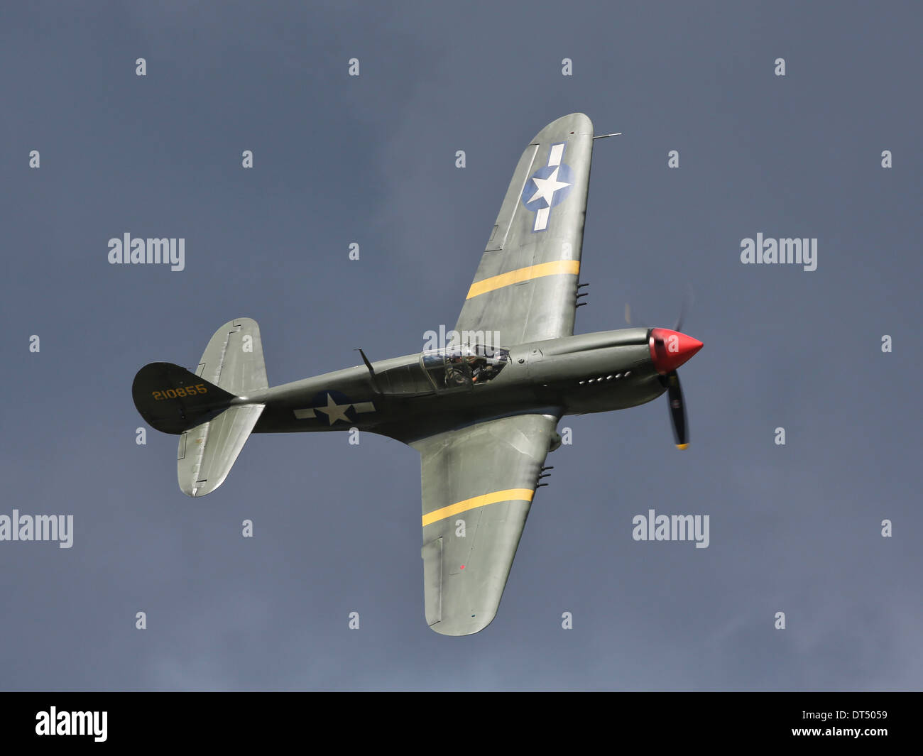 P - 40M Warhawk, auch bekannt als die Kittyhawk, im Besitz und von Peter Teichman geflogen. In den Farben der 332. Fighter Group Stockfoto