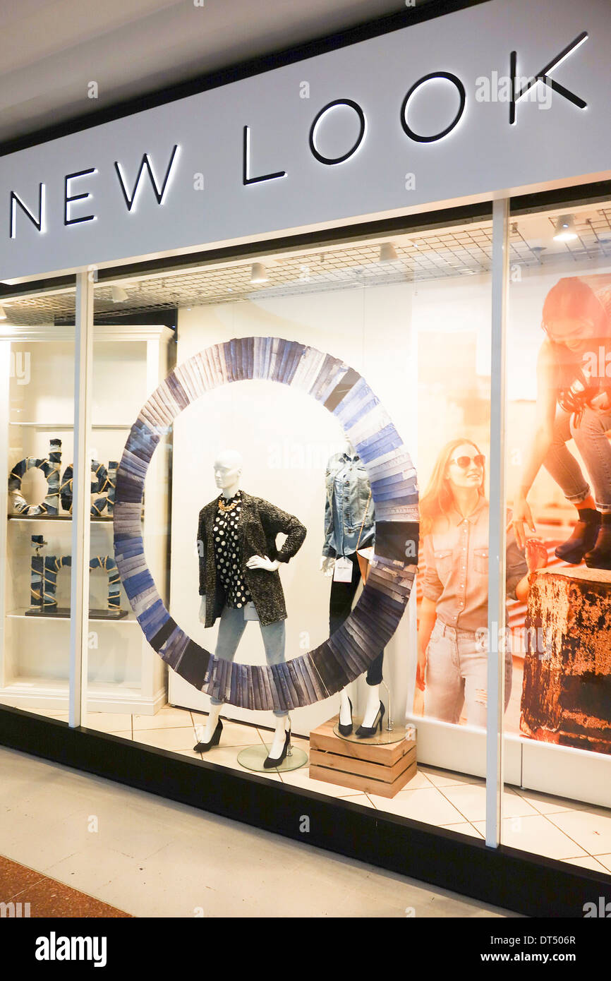 Die Frontscheibe des New Look-Mode-Shop im Inneren des Einkaufszentrums Westfield Merryhill Stockfoto