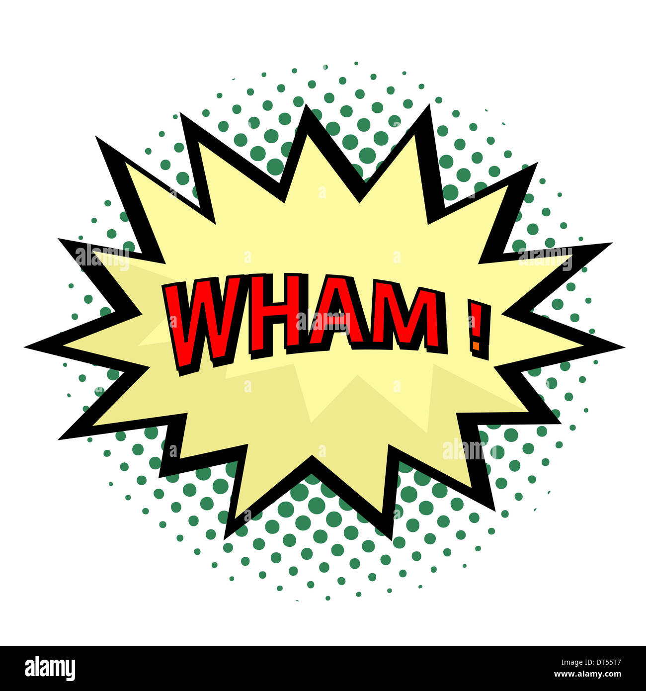 Wham! Comic-Wolke im Pop-Art-Stil Stockfoto