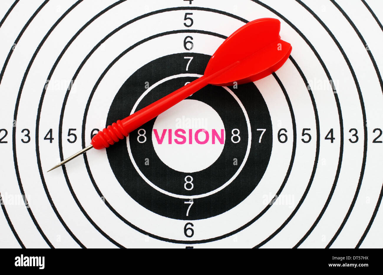 Vision-Text im Ziel Stockfoto