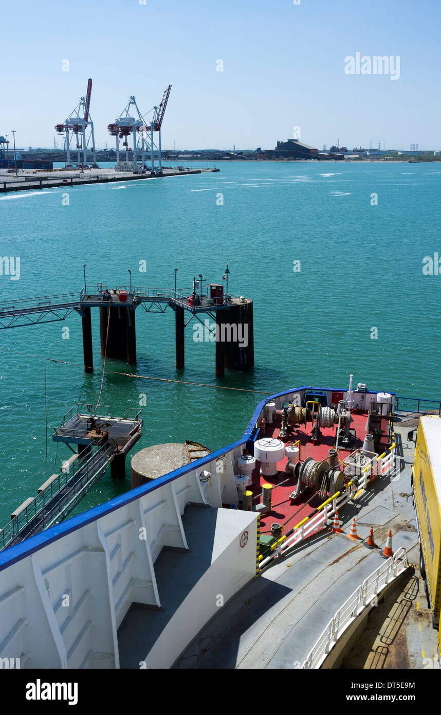 DFDS Seaways cross Channel Fähre verlassen Dünkirchen Dunkerque Frankreich Stockfoto