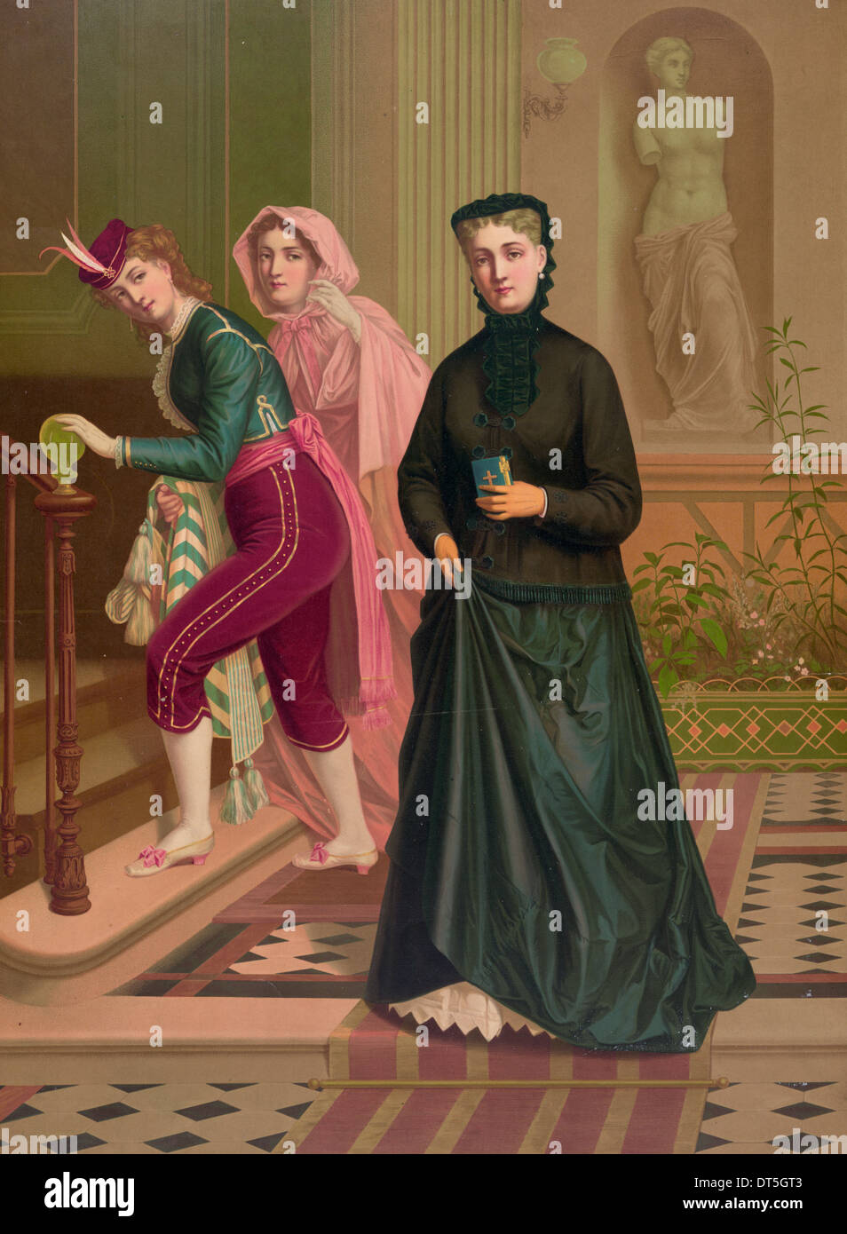 Aschermittwoch - eine fromme Frau Köpfe zur Messe am Aschermittwoch - 1878 Stockfoto