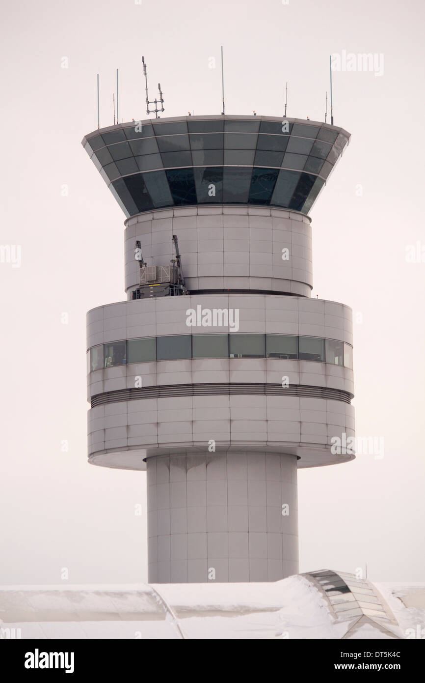 Air Traffic Control Tower am Flughafen Pearson Interntational, Toronto, Ontario. Stockfoto