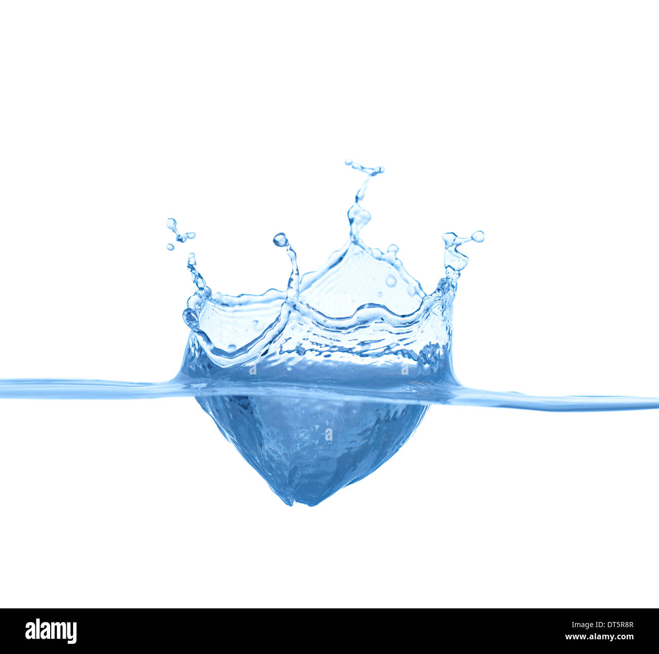 Blaues Wasser Spritzen Stockfoto