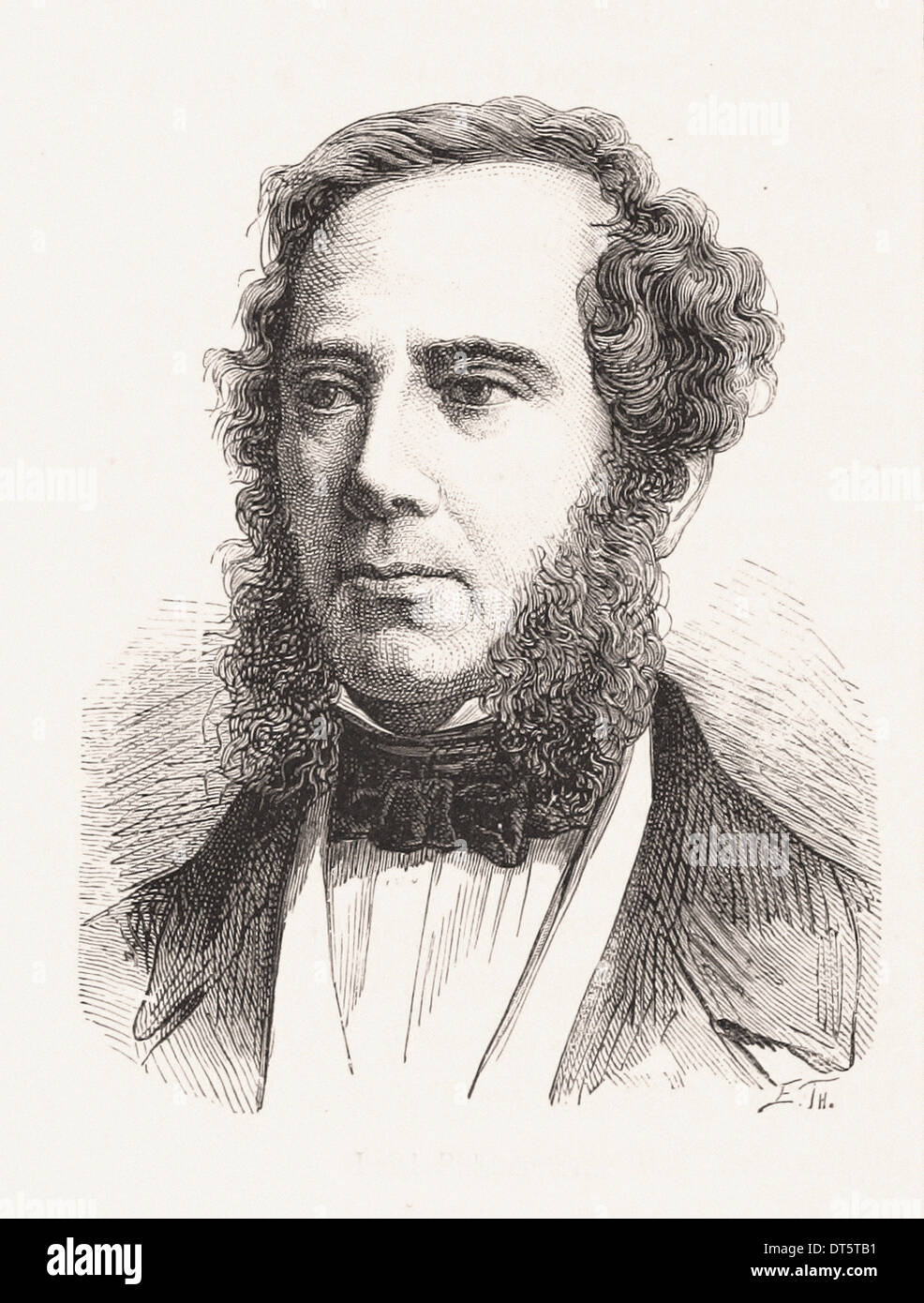 Porträt von Lord Palmerston - Gravur XIX Jahrhundert Französisch Stockfoto