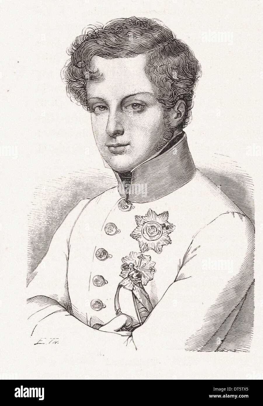 Porträt des Herzogs von Reichstadt - Gravur XIX Jahrhundert Französisch Stockfoto