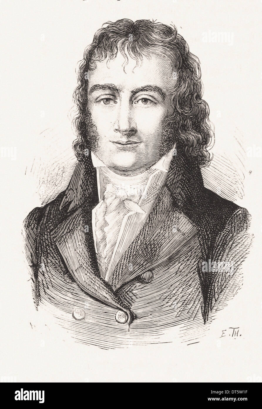 Porträt von Benjamin Constant - Gravur XIX Jahrhundert Französisch Stockfoto