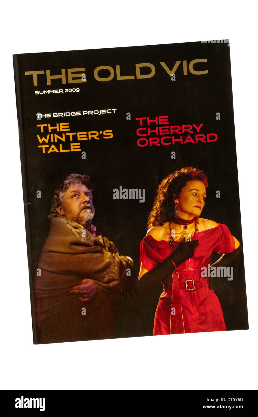 Programm für 2009 Produktion von Wintermärchen von William Shakespeare & der Kirschgarten von Anton Chekhov an der Old Vic. Stockfoto