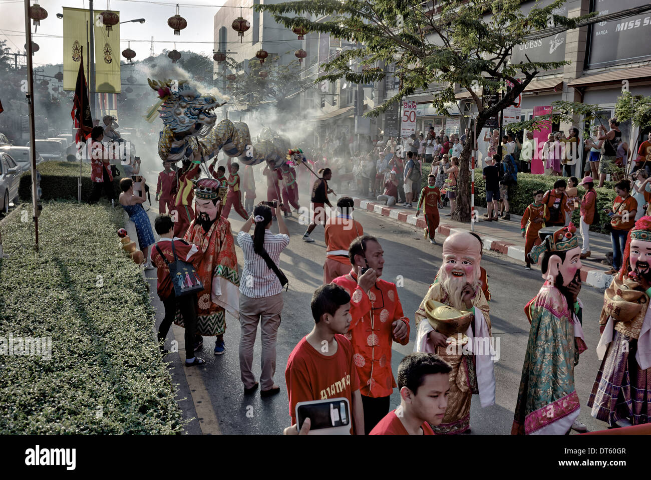 Chinesische Neujahrsparade. Hua hin Thailand S. E. Asien 2014 Stockfoto