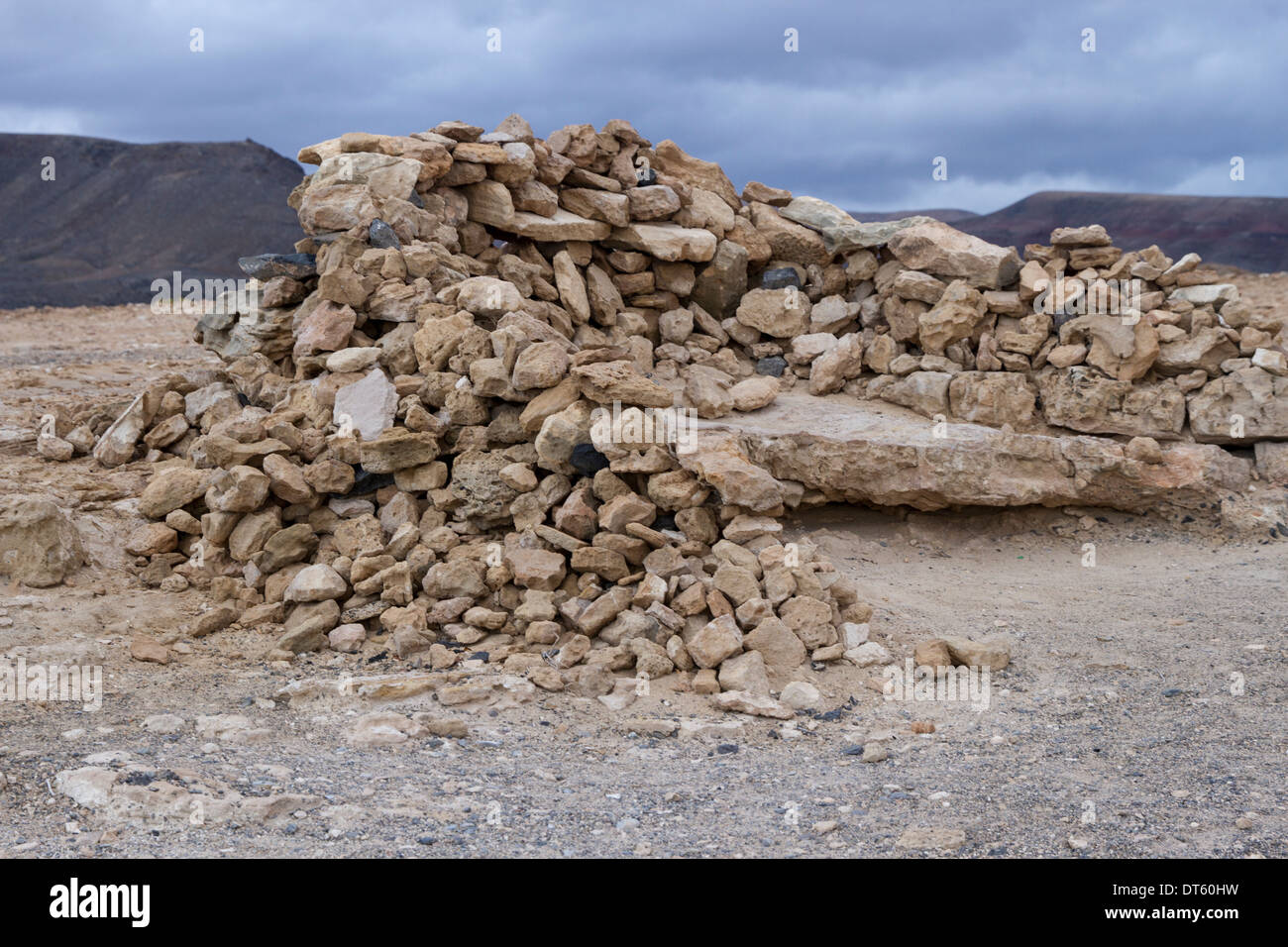 Alten Backstein-Bauernhaus in Fuerteventura Stockfoto