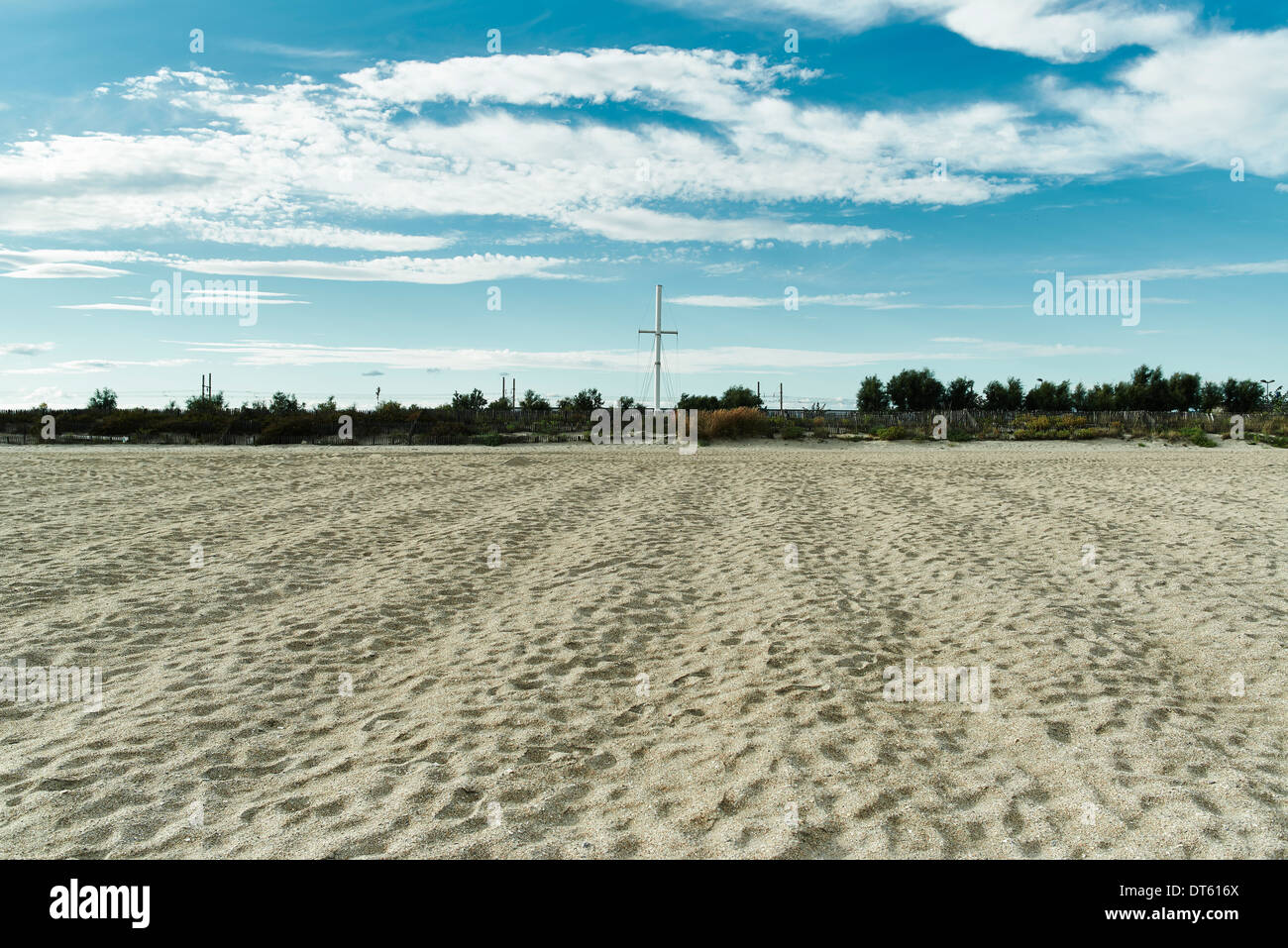 Sand und Strand, Montpellier, Frankreich Stockfoto