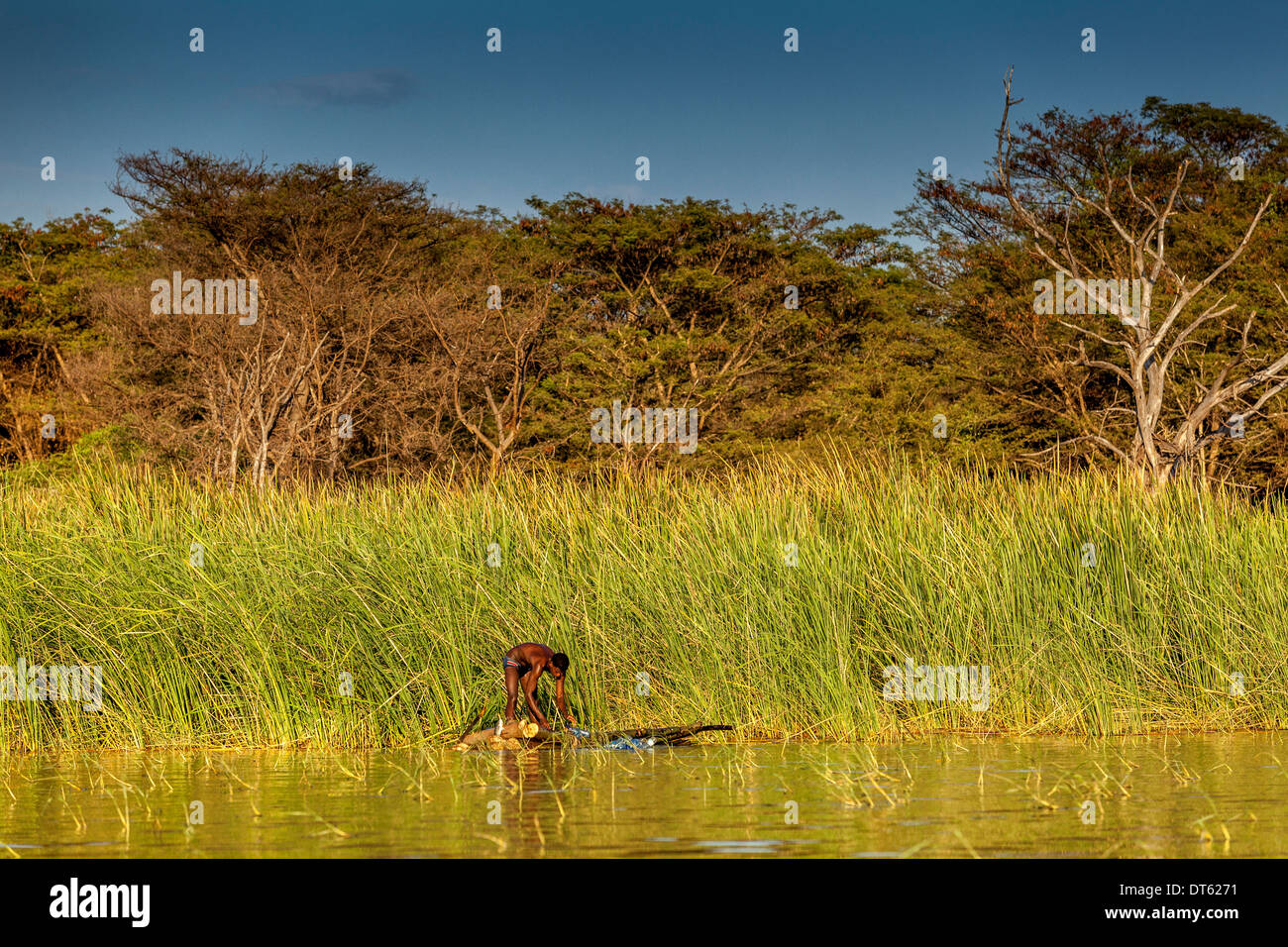 Fischer, Lake Chamo Arba Minch, Äthiopien Stockfoto