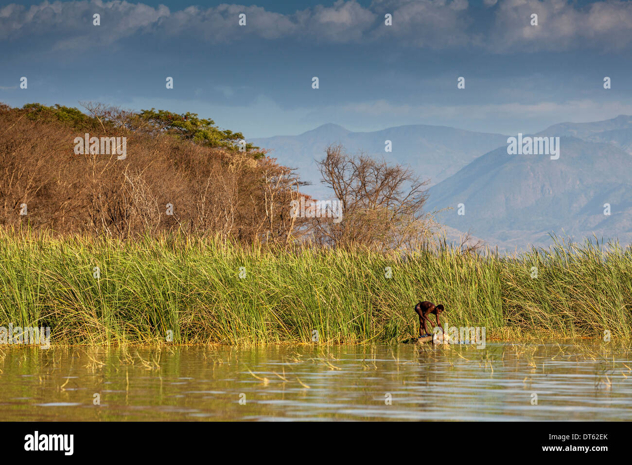 Fischer, Lake Chamo Arba Minch, Äthiopien Stockfoto