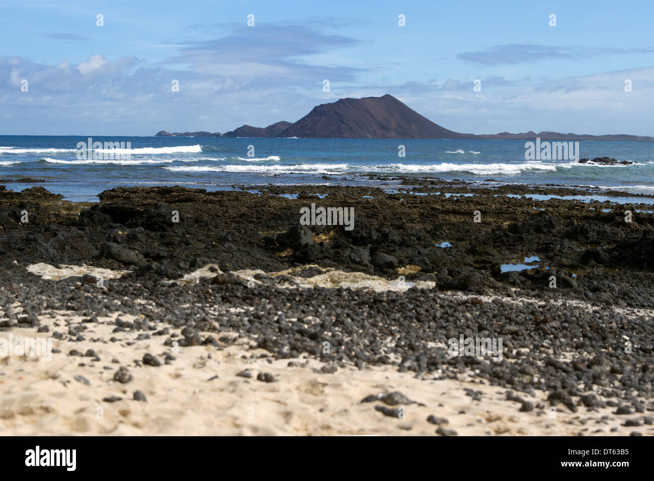 Blick auf die Insel Lobos Stockfoto