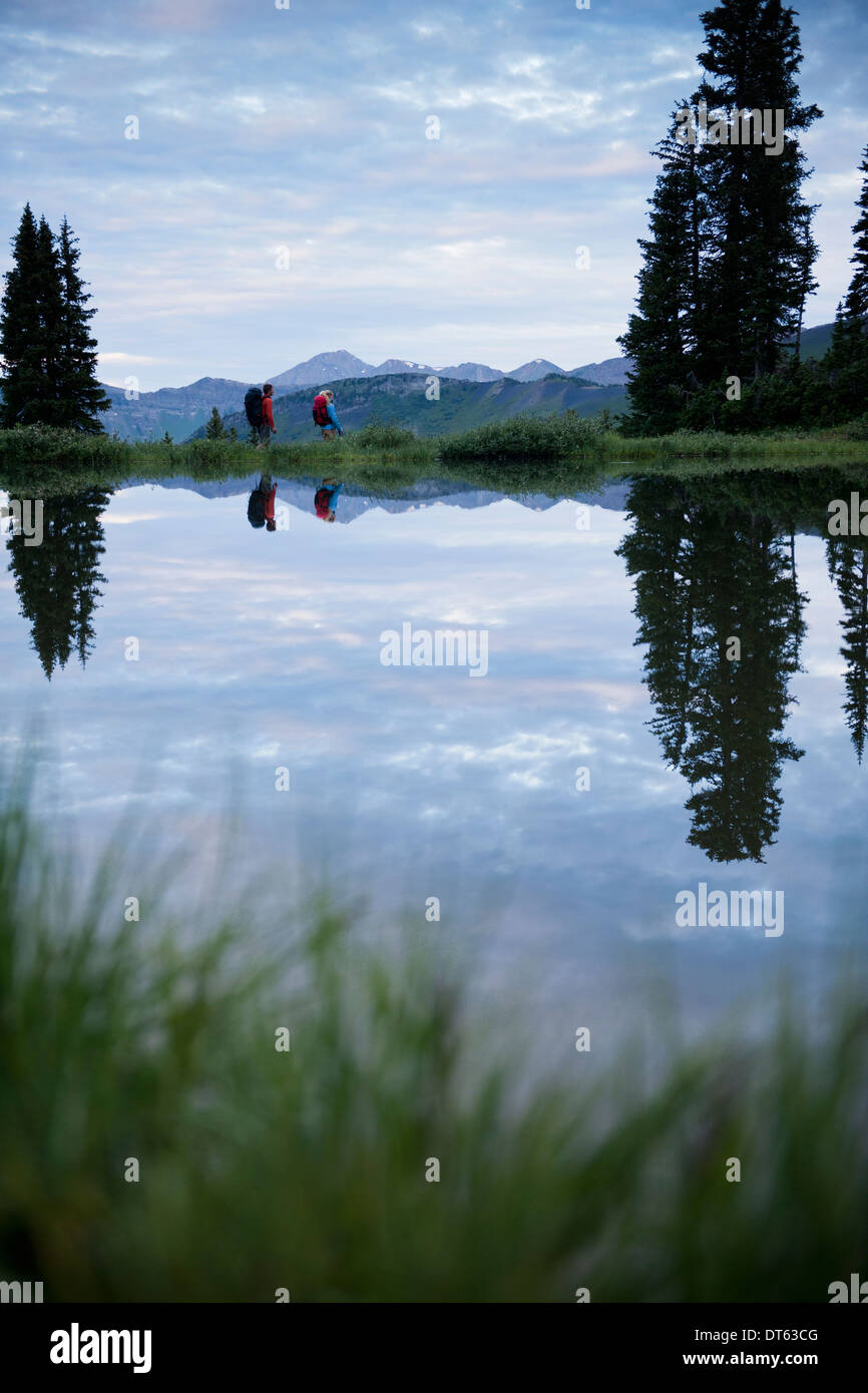 Paar See in der Nähe von Paradise teilen, Crested Butte, Colorado, USA Stockfoto