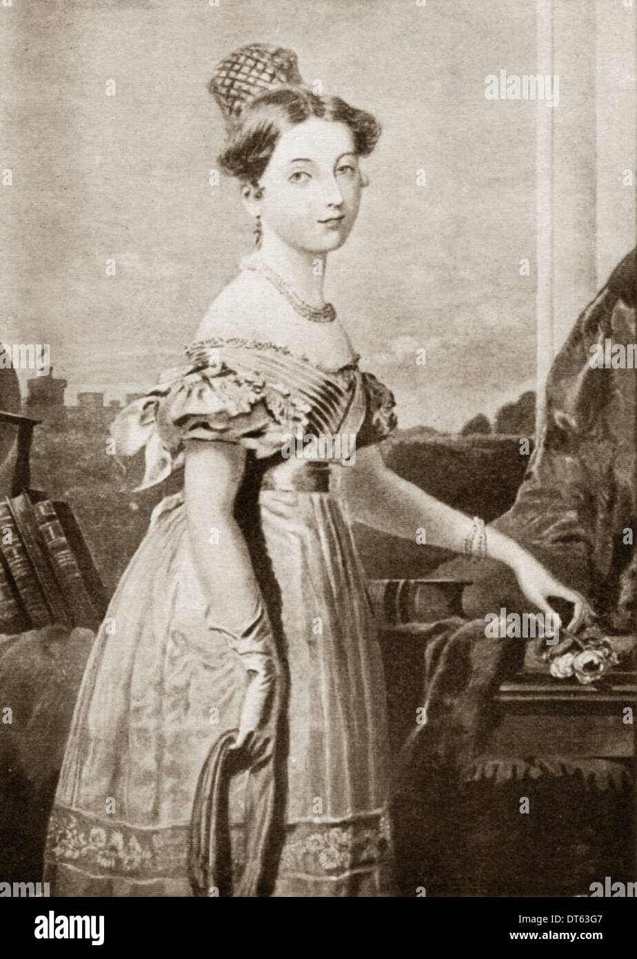 Queen Victoria ein Porträt im Jahr 1836 durch F Winterhalter. Aus den Archiven von Presse Portrait Service (ehemals Presse Portrait Bureau). Stockfoto