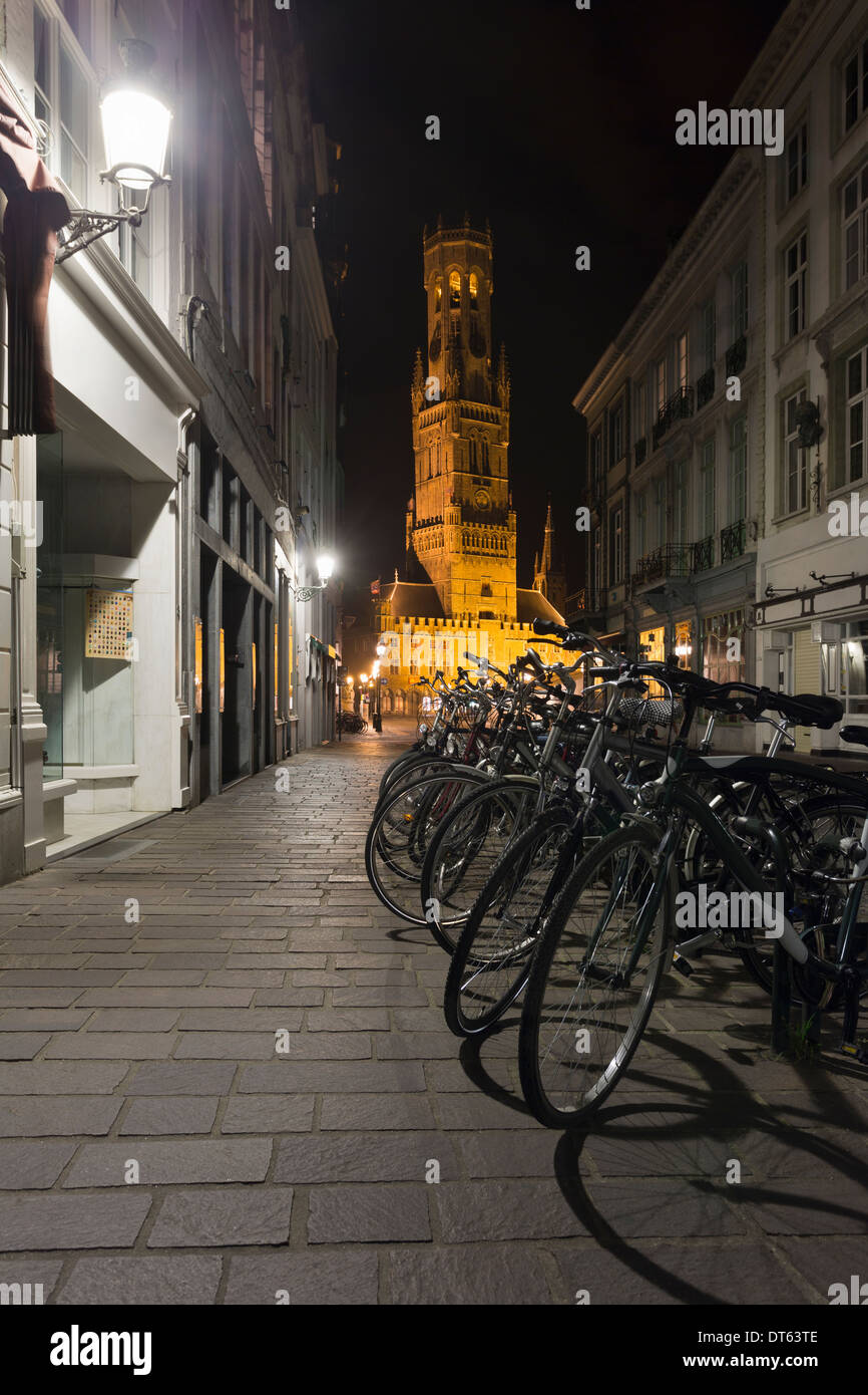 Belfort, Belfried von Brügge, Marktplatz, Belgien Stockfoto