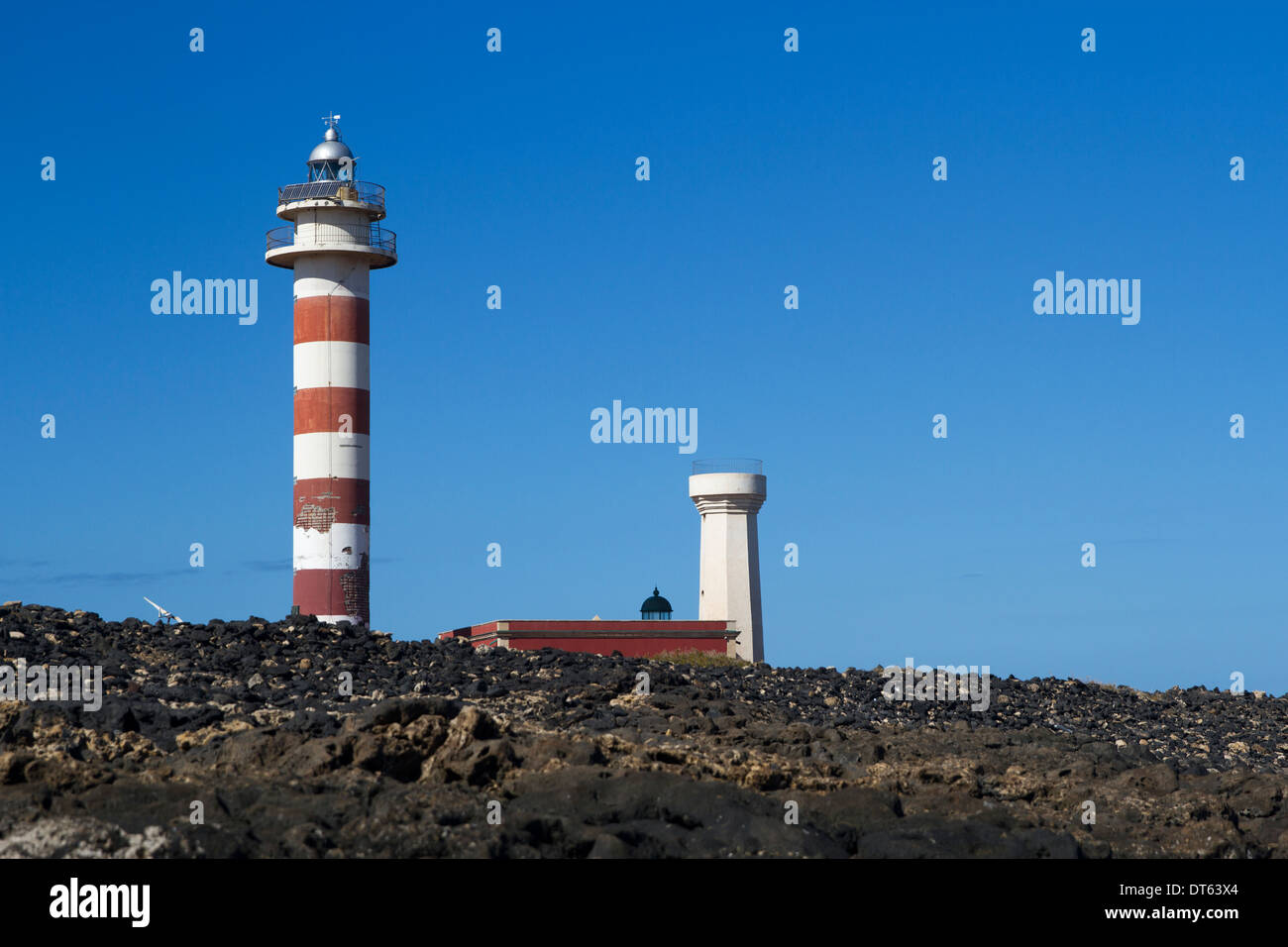 Leuchtturm Faro del Tostón, Fuerteventura Stockfoto