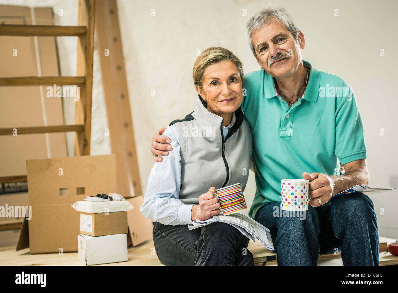 Älteres Paar die Kaffeepause Stockfoto