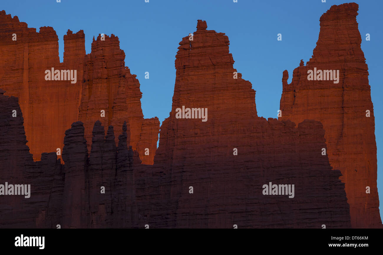 Rote Felsen in der Nähe von Moab, Utah, USA Stockfoto