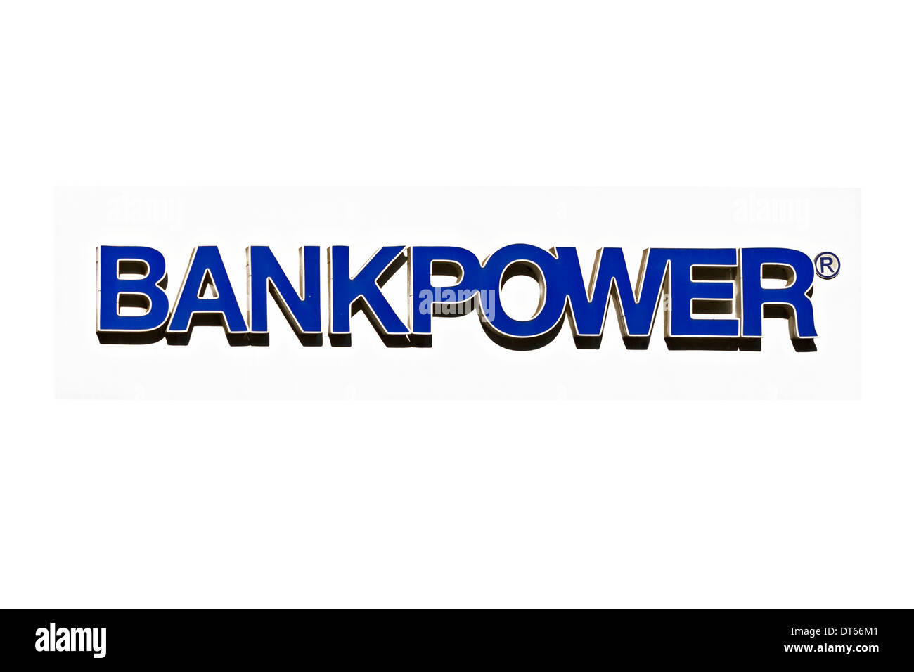 Bankpower Schild, München, Oberbayern, Deutschland, Europa Stockfoto