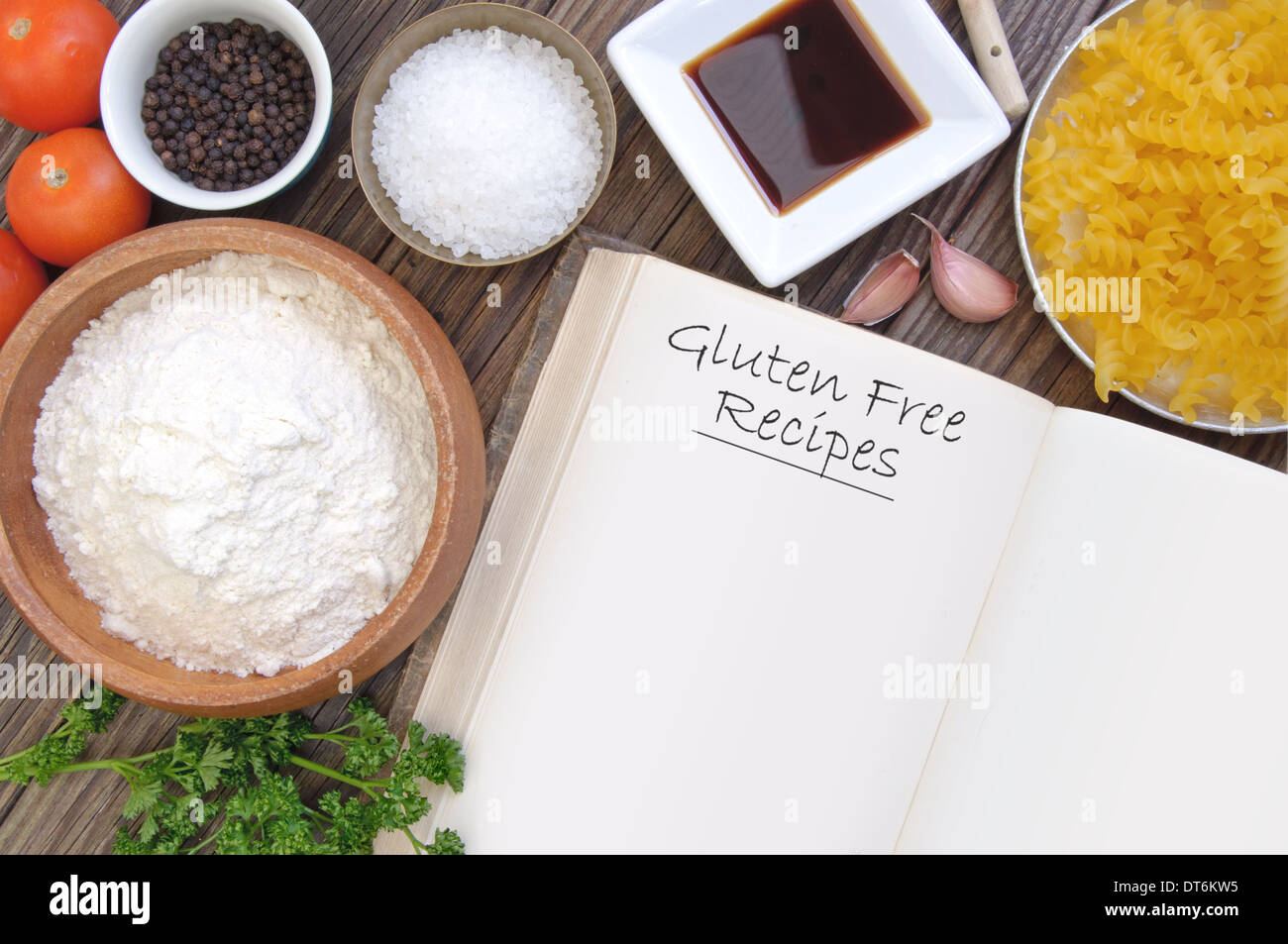 Gluten freie Rezeptbuch Stockfoto