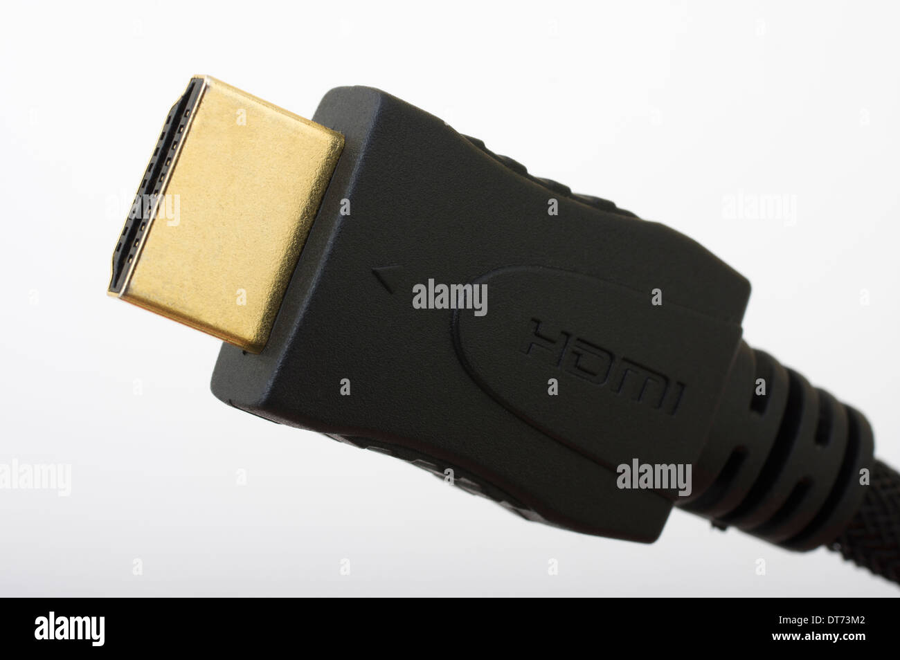 vergoldete HDMI-Anschlusskabel (männlich) Stockfoto