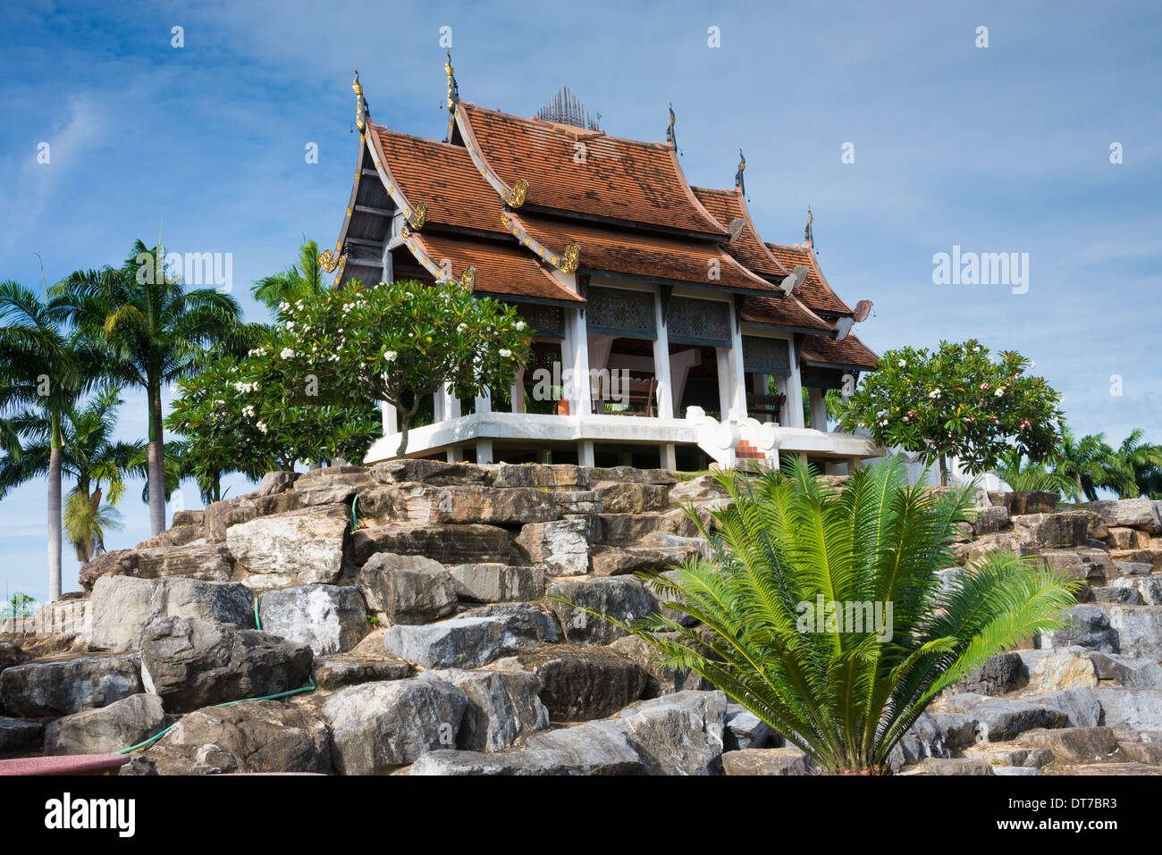 Thai-Pavillon, asiatische Architektur, Nong Nooch Tropical Garden, Thailand Stockfoto