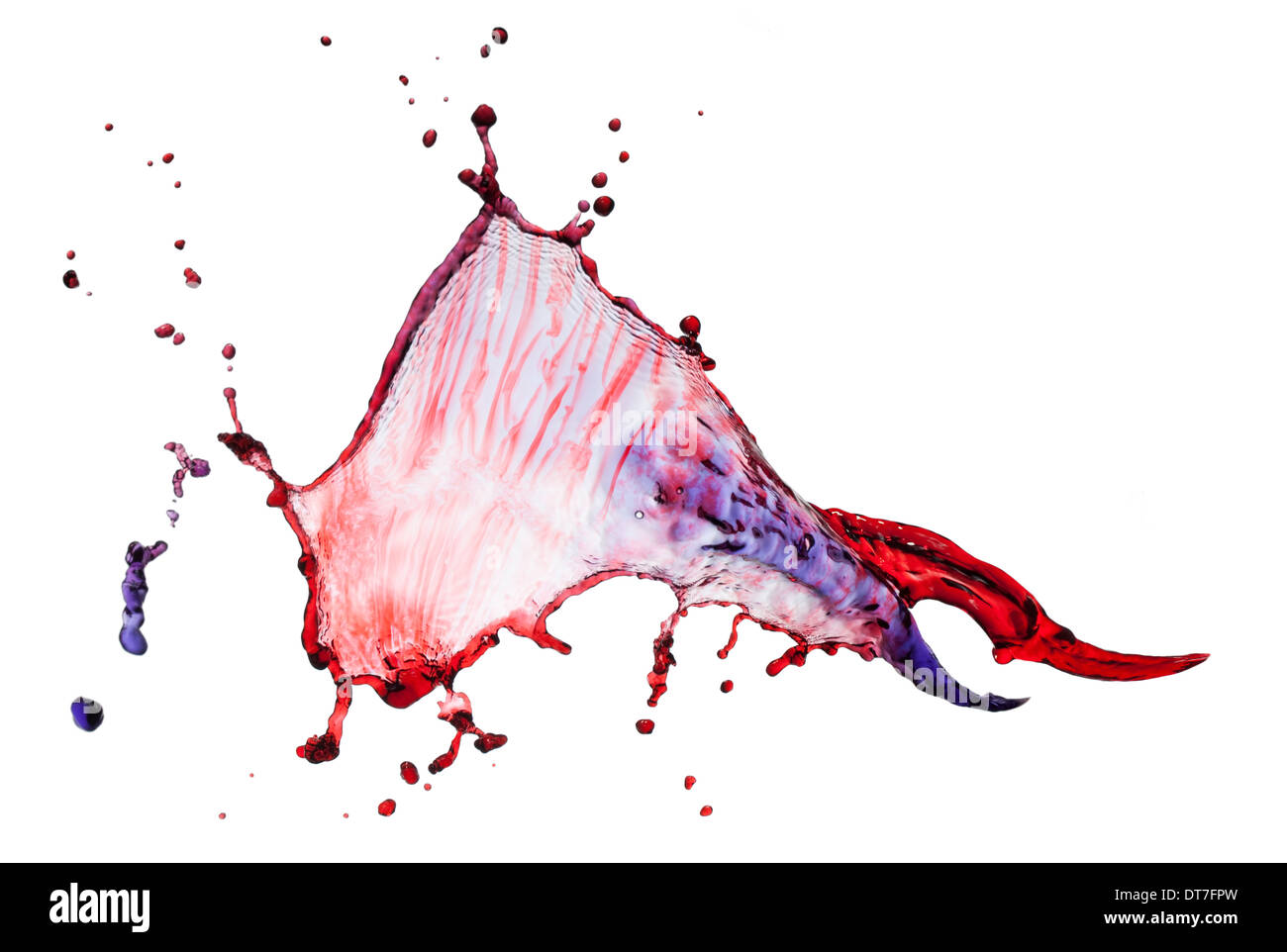 fliegende Spritzer von Mischfarben Stockfoto