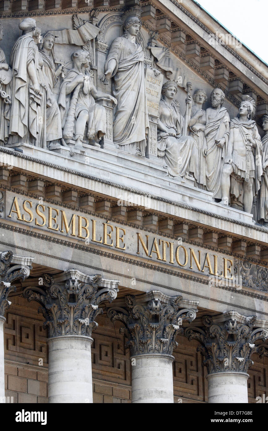 Palais Bourbon, französische Nationalversammlung, französische Regierung. Stockfoto