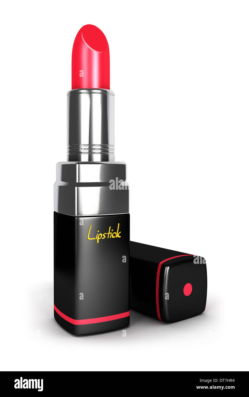 3d Bild, 3D Lippenstift, isolierten weißen Hintergrund Stockfoto